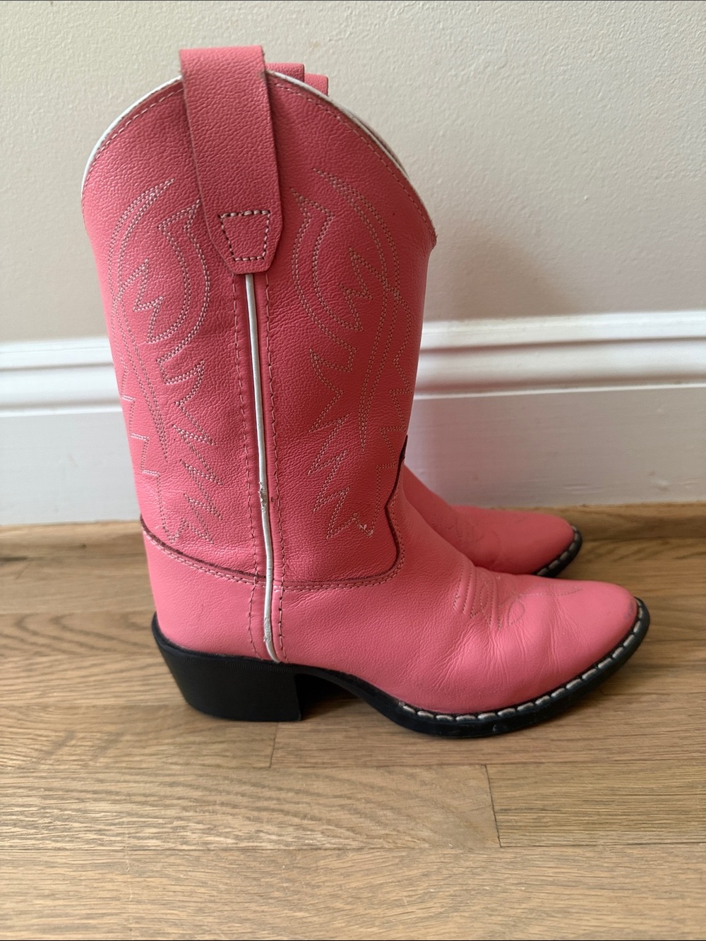 Old West Pink Kids Western Cowboy Boots size 1